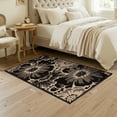 thumbnail image 3 of Findosom Runner Rug for Hallway 3x6 ft,Non-slip Machine Washable Runners Flower Floor Mats Low Pile Carpet Rug Runner with Rubber Backing for Entryway Doormat Bathroom Kitchen Laundry Room,Black, 3 of 8