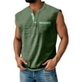 thumbnail image 2 of BRDFRL Sleeveless Shirts for Men Vintage Button Down Henley Muscle Fit Gym Workout Tops Dark Green 2XL, 2 of 5