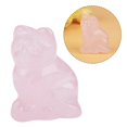 thumbnail image 3 of Decoración en forma de gatito tallada de cuarzo rosa, piedra curativa de cristal rosa, decoración de piedras preciosas, 3 of 12
