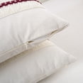 thumbnail image 5 of Fancy Homi Set of 2 Burgundy Boho Decorative Throw Pillow Covers 18x18 inch for Couch Bed Sofa, Aesthetic Modern Farmhouse Christmas Room Decor, Soft Cotton Cute Textured Wind Red Cushion Case, 5 of 6