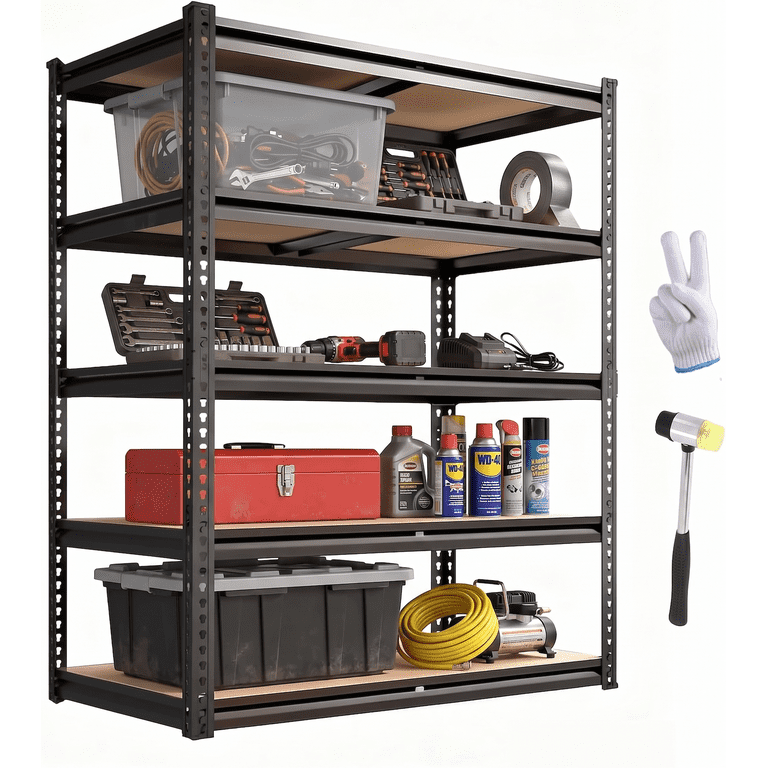 UBERLYFE 5-Tier Heavy Duty Shelving Unit, 72"H, 2400 lbs photo 1