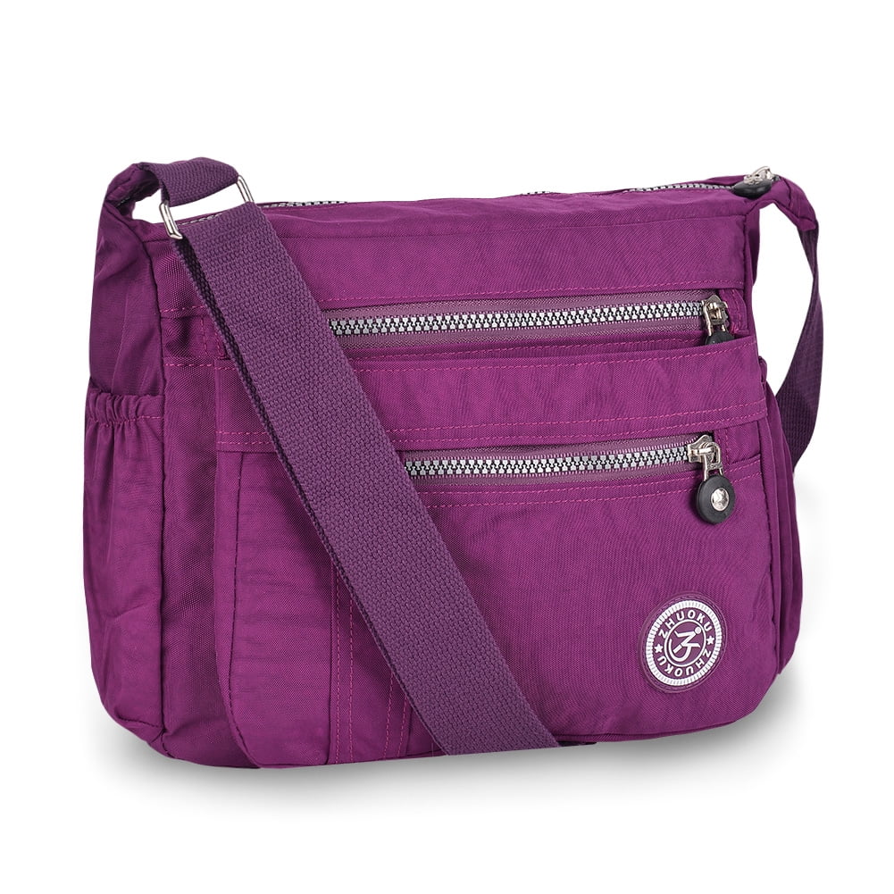 Purple Flower Ceramic PictureWaterproof Non-Slip Wearable Crossbody Bag fitness bag Shoulder Bag