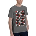 thumbnail image 2 of Bingfone Houndstooth Green Red Men'S Loose Fit Short-Sleeve Pocket T-Shirt, 2 of 7