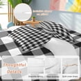thumbnail image 3 of Black White Plaid Duvet Cover Set, Gradient Geometric Buffalo Checkered Soft Duvet Cover Full Size Bedding Set 4 Pieces, 1 Quiltcover and 2 Pillowcases with Zipper, 1 Bed Sheet for All Seasons, 3 of 9