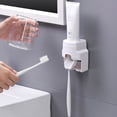 thumbnail image 3 of Visland Automatic Toothpaste Dispenser Set Easy to Install Wall-Mounted Toothpaste Squeezer with Toothbrush Holder Bathroom Accessories, 3 of 7
