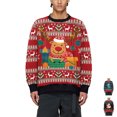 thumbnail image 2 of Sudadera navideña fea unisex para mujer y hombre, jersey vintage de Papá Noel, jersey con cuello redondo y estampado de dibujos animados para Año Nuevo, 2 of 5