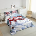 thumbnail image 3 of jejeloiu Cartoon Christmas Snowmen Full Size Comforter Sets,Xmas Theme Bedding Comforter Set,Western Country Holiday Bedding Sets For Teesn,Super Cozy Room Decor Reversible,3-Piece, 3 of 8
