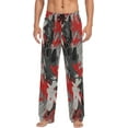 thumbnail image 2 of Black Red Flower Men's Pajama Pants Lightweight Sleepwear Bottom Lounge Pants, 2 of 6