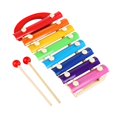 thumbnail image 3 of Xilófono de metal de 8 notas, instrumento musical de aprendizaje para niños, xilófono de madera, arcoíris, Glockenspiel de madera para músicos de band Sunnimix Xilófono de percusión, 3 of 8