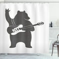 thumbnail image 1 of Ambesonne Bear Shower Curtain, Music Guitar Rock 'n' Roll, 69"Wx84"L, Charcoal Grey White, 1 of 3