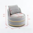 thumbnail image 5 of Swivel Barrel Chair, Modern Akili Swivel Accent Chair, Velvet Round 360°Swivel Barrel with One Pillow Modern Comfy Leisure Chair for Home Living Room Hotel, 5 of 7