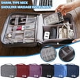 thumbnail image 4 of Matoen12 Waterproof Cloth Headphone Cases with Comps for Data Cable Earbuds, Multi-Function Electronics Carrying Bags for Phones Mobile Power Supplies Headsets, 9.6"x7.3"x4", 1 Pack, Blue, 4 of 4