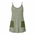 thumbnail image 3 of Dvprdro Womens Summer Striped Contrast Spaghetti Strap Pockets Loose A Line Mini Dress Casual Beach, 3 of 7