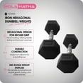 thumbnail image 2 of HolaHatha Iron Hexagonal Cast Home Exercise Dumbbell Free Weight, 15 Pounds, 2 of 12