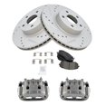 thumbnail image 2 of TRQ Front Performance Brake Pad & Rotor Kit Brake Caliper Brake Pads Brake Rotors Set Ceramic Vented Premium G-Coated Fits Select 2005-2006 Saab 9-2X 2003-2008 Subaru Impreza 2002-2005 Legacy, 2 of 8
