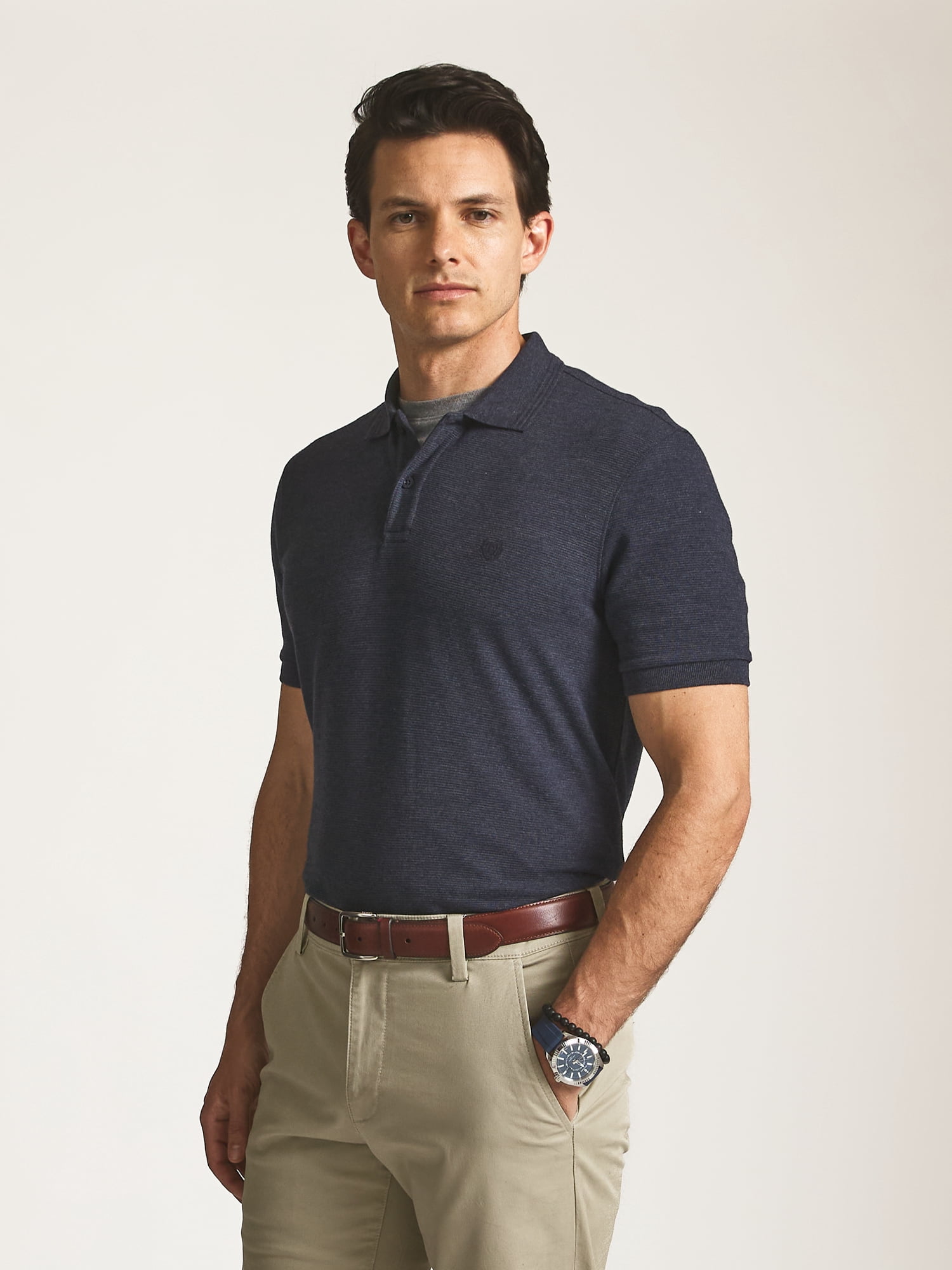 Chaps Men’s and Big Men’s Seacoast Wash Ribbed Knit Polo, Sizes S–3XL