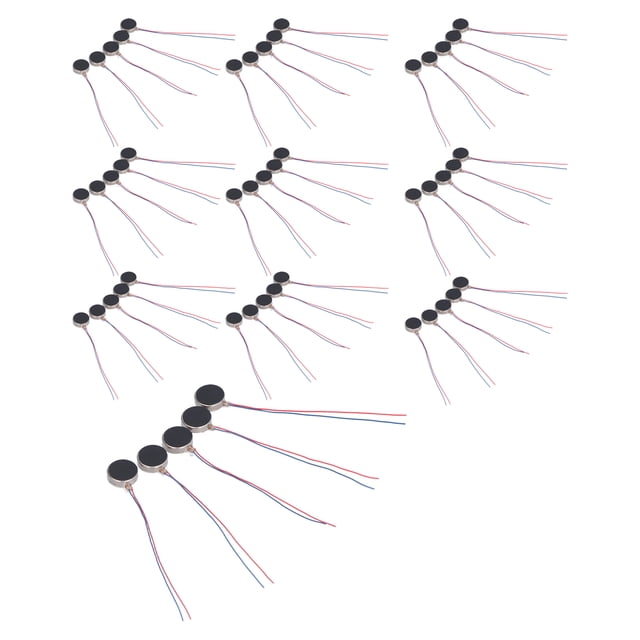 50 motores vibratorios de 12 mm × 3,4 mm, 3 V, alta precisión, alta resolución, baja vibración y bajo ruido, minimotor de CC de botón plano.