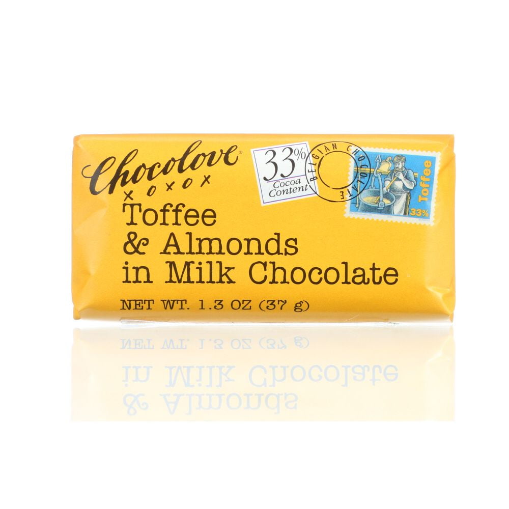 Chocolove Toffee And Almond Milk Chocolate Mini Bar, 1.3-Ozs (Pack Of 12) by