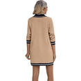 thumbnail image 6 of Women's Fashionable Lapel Zipper Long Sleeve Color-Blocked Pocket Dress for Winter Modern Wear and Daily Fashion,Camel,2XL, 6 of 6