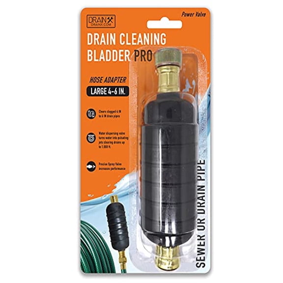 DrainX Pro Drain Cleaning Bladder, Large, 4 in, Black