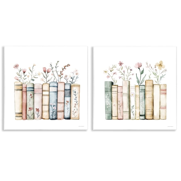 Stupell Industries Floral Stories & Blossoms 2 Piece Wall Plaque Art Set, design by Svetlana Aleynikova