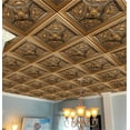 thumbnail image 3 of Dundee Deco's Rustic Antique Gold Floral Glue Up/Drop In Ceiling Panels, 2 ft. X 2 ft. (4 sq ft.) each, Pack of 50, 3 of 5