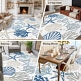 thumbnail image 5 of Blue Beige Coastal Area Rug 5x8 FT, Non Slip Bedroom Throw Carpet, Summer Beach Starfish Coral Nautical Washable Soft Floor Carpet Non-Shedding Rug for Living Room Nursery Dorm Office, 5 of 9