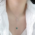 thumbnail image 3 of 14K Gold Green and White Gourd Jade Pendant, Lucky and Prosperous Necklace, Charming Jewelry Gift for Her, 3 of 4