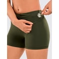thumbnail image 5 of Shorts CRZ YOGA tiro alto 4" ciclista verde oliva XL, 5 of 5
