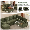 thumbnail image 4 of BedLuxury 106" Modular Sectional Sofa Bed with Pull Out Bed, Large Storage & USB Charging, Modern Sleeper Couch for Living Room, Corduroy Green, 4 of 10