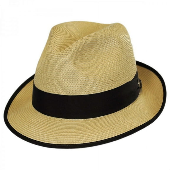 Latte Florentine Milan Straw Fedora Hat - 7.25 - Sand