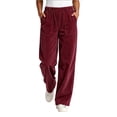 thumbnail image 3 of Atkumj Corduroy Pants Women Comfortable Elastic High Waist Straight Leg Pants Casual Solid Color Loose Womens Travel Pants for Daily Wear S, 3 of 6