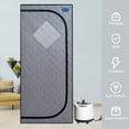 thumbnail image 6 of Cheelom Portable Gothic Roof Plus Type Full Size Steam Sauna tent. Spa, Detox ,Therapy and Relaxation at home. Larger Space, Stainless Steel Pipes Connector Easy to Instal Black, 6 of 8