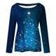 thumbnail image 4 of Camisas de Navidad Para Mujer Tops de Cuello Redondo Blusa de Manga Larga Con Estampado de Árbol de Moda Odeerbi  ODB194460, 4 of 5
