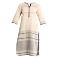 thumbnail image 6 of Beige Band Collar Yarn-dyed Kurta-Small, 6 of 6