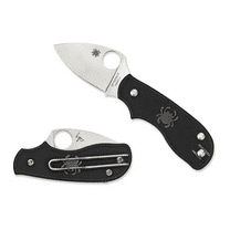 SPYDERCO SQUEAK FOLDER 2" N690CO SS CLIP POINT PLAIN BLADE FRN BLACK