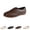 Brown, variant on Women's Faux Leather Oxford Flats Slip On No Laces Round Toe Casual Loafers Retro Soft Flat Walking Dress Shoes Beige 8 Wide