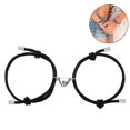 thumbnail image 1 of Couple Heart Shape Bracelets Magnetic Charm Pendants Braided Rope, 1 of 5