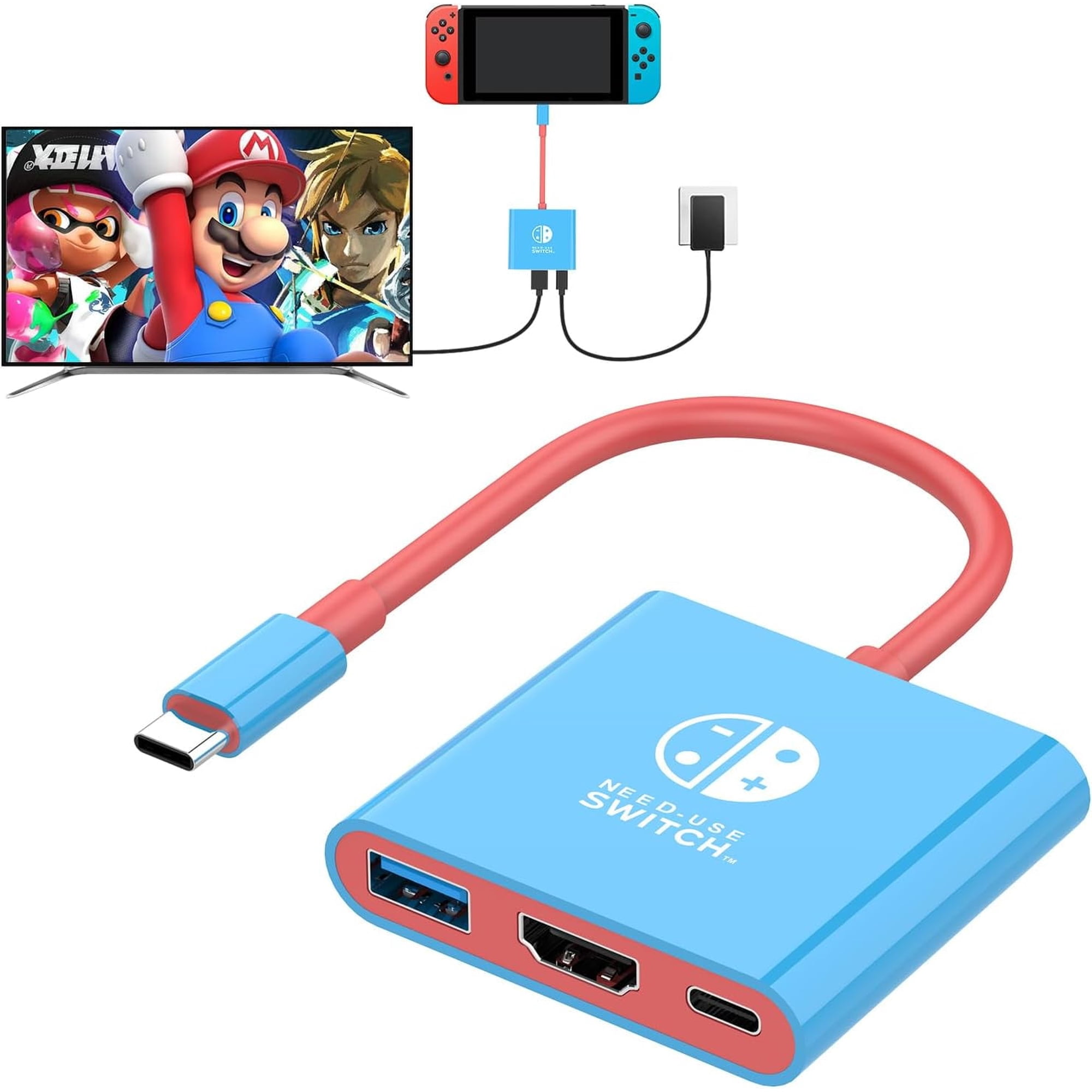 Switch Dock for Nintendo Switch Docking Station, Upgrade for Nintendo Switch Dock with 4K HDMI USB 3.0 100W USB-C Charging Port, Portable Switch Dock Switch HDMI Adapter