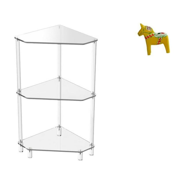 Mesa esquinera moderna con forma de caballo Dalecarlian para espacios pequeños, sala de estar, cocina, baño y estantería de entrada. Decoración.