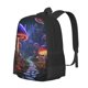thumbnail image 1 of Balery Jungle Path Glowing Mushrooms Mochila para hombre y mujer - Tela Oxford 600D resistente - Gran capacidad, resistente al agua, ideal para la escuela, viajes y senderismo, 1 of 6