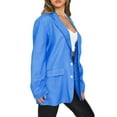 thumbnail image 4 of Gureui Women’s Loose Suit,Casual Solid Color Button Down Cardigan Notched Lapel Loose Long Sleeve Blazer with Fake Pockets, 4 of 5