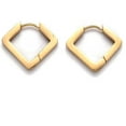thumbnail image 1 of 304 Stainless Steel Rhombus Huggie Hoop Earrings Golden 17x20x3mm Pin: 1mm, 1 of 3