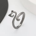 thumbnail image 2 of Hook line geometric cat ring opening adjustable fashion animal ring jewelry Couple jewelry Valentine's Day gift, 2 of 4