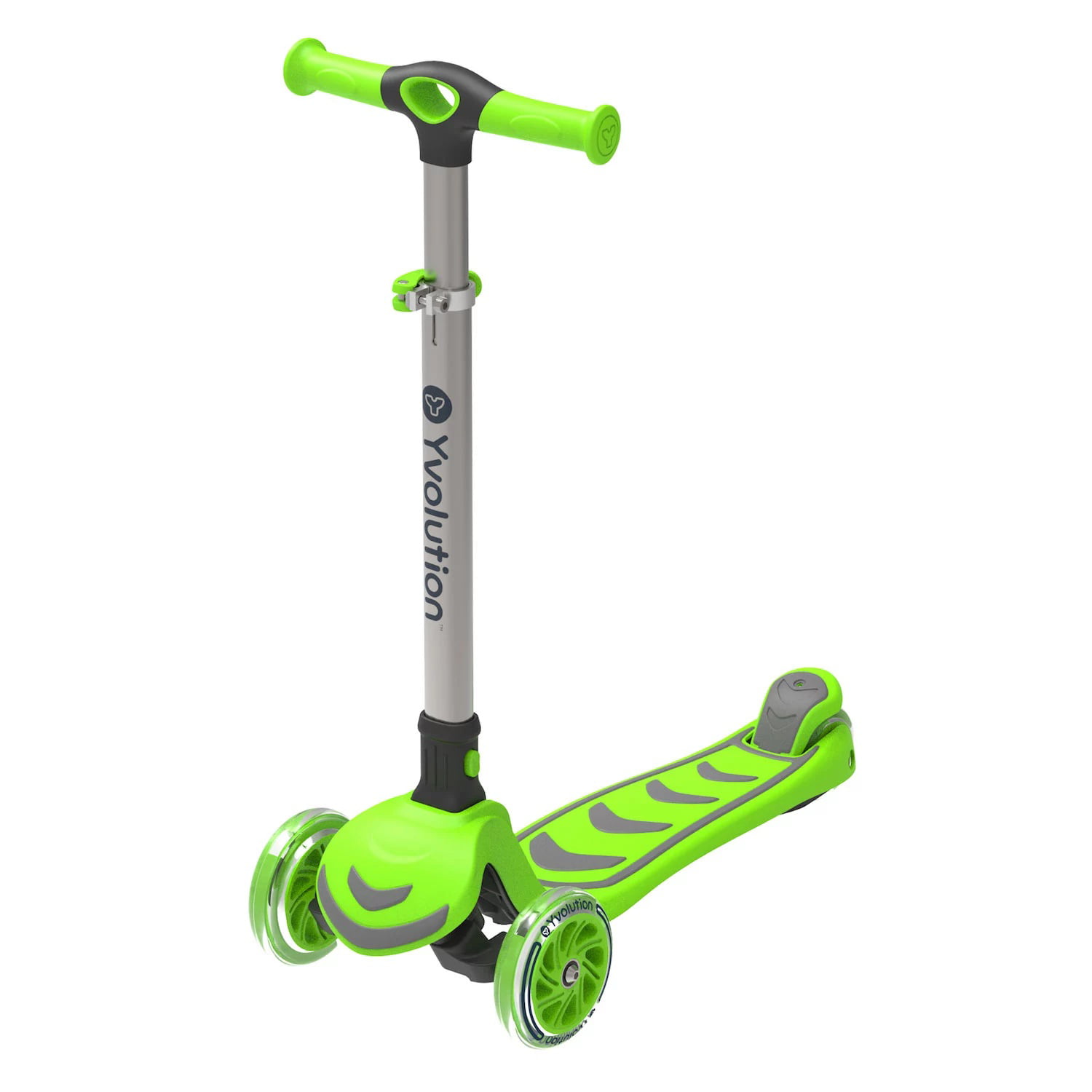 Yvolution Y Glider Kick & Roll 3-Wheel Scooter with LED Wheels - Green ...