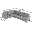 thumbnail image 4 of Soscana Sectional Sofa Couch L Shaped Corner Sofa,Upholstered 6-seater Sofa with Detachable Back Cushion, Oversized Modern Modular Sofa for Living Room Apartment Office, 4 of 5
