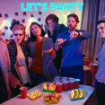 thumbnail image 4 of Bandejas de papel Hoolerry Neon Glow para fiestas, 48 unidades, para aperitivos, 4 of 6
