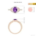 thumbnail image 4 of ANGARA Natural Vintage Style Oval 1.15 ct Amethyst Halo Ring in 14K Rose Gold for Women (Size-8x6mm) | February Birthstone, Birthday, Anniversary, Jewelry Gift for Women | Natural Amethyst Ring, 4 of 8