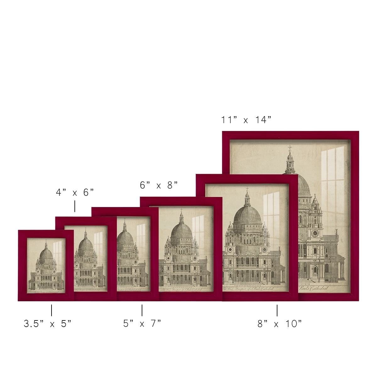 St. Paul's Cathedral -Framed Print w/glass-Cherry Red