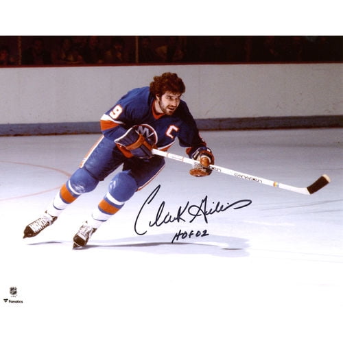 Clark Gillies New York Islanders Autographed 8" x 10" Blue Jersey Skating Photograph with HOF 2002 Inscription... by Fanatics Authentic